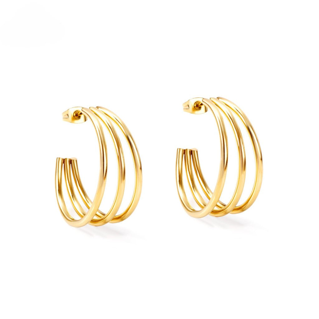 EARRINGS - TRI' HOOP