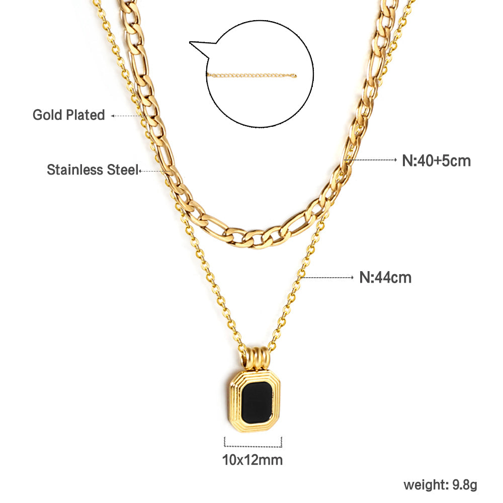 NECKLACE - DOUBLE DAZZLE - GOLD