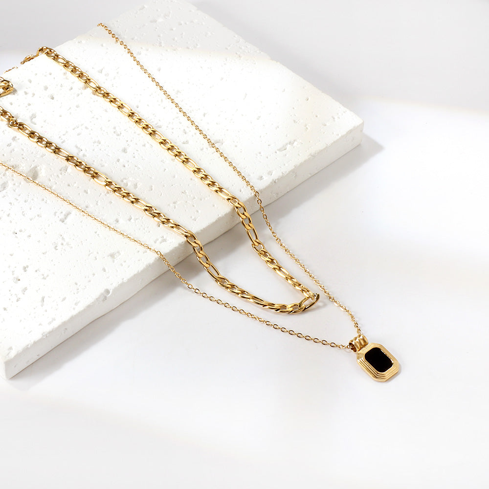 NECKLACE - DOUBLE DAZZLE - GOLD